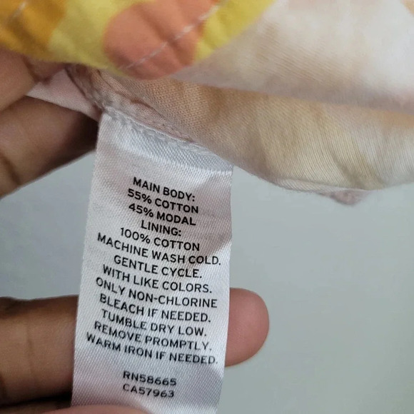 New BP. Cropped Blouse Top XL Multicolor Cotton Floral Sleeveless Square Neck - Picture 6 of 7